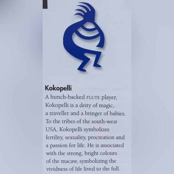 Silvertone Tribal Pendant large Kokopelli with Blue howlite nugget & lava beads - Picture 8 of 8